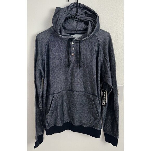 Evolution in Design Men’s Blue Hoodie Long Sleeve New - Picture 3 of 12